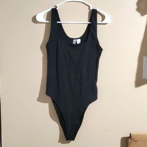 H&M Ribbed Black Bodysuit